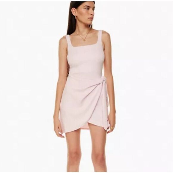 Aritzia Dresses & Skirts - Aritzia Wilfred Saturn wrap Mini Dress poetic pink size small